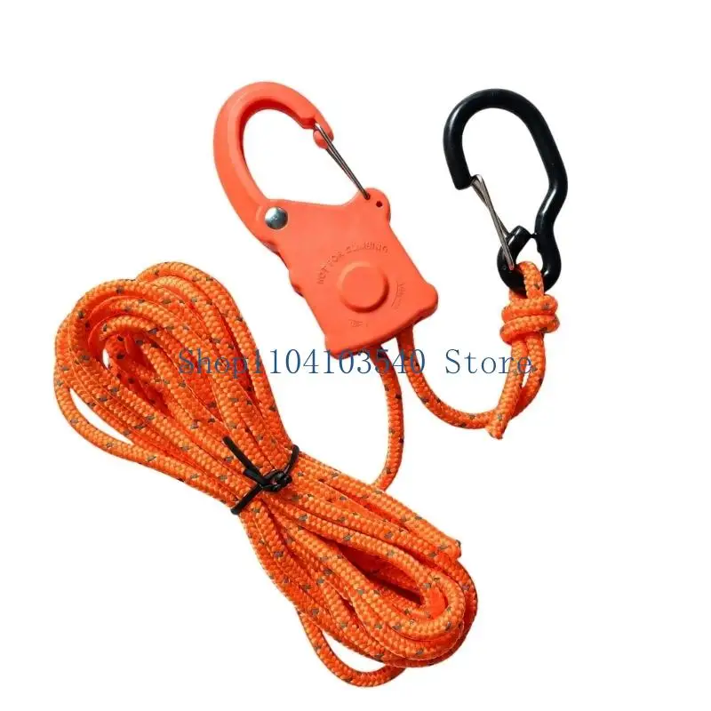 02DC Suspended Item Rope Hanger Rope Tie Down Ratchet with Height Control and Two Gated Attachments Providing a Complete