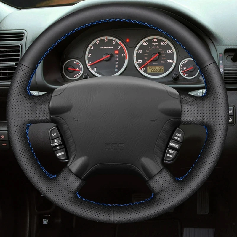 Car Steering Wheel Cover For Honda CR-V CRV 2002 2003 2004 2005 2006 DIY Black PU Microfiber Leather