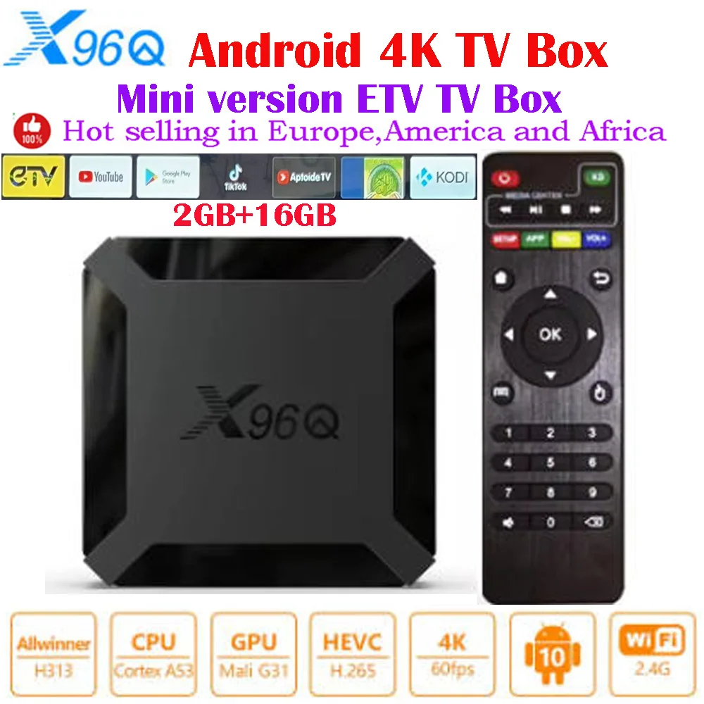 

[Подлинный] X96Q Mini Smart TV Box Android10.0 2 ГБ 16 ГБ 4K HD WIFI 2.4G ETV APP Global Market Медиаплеер Синхронизация TXsuper box