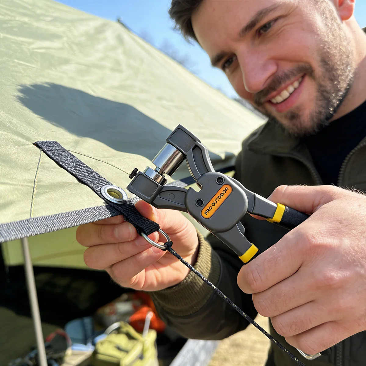 Handgehaltenes manuelles Ösenstanzwerkzeug-Set mit austauschbaren Matrizen – für Planen, Stoffe, Duschvorhänge, Kleidung DIY – Detail 4