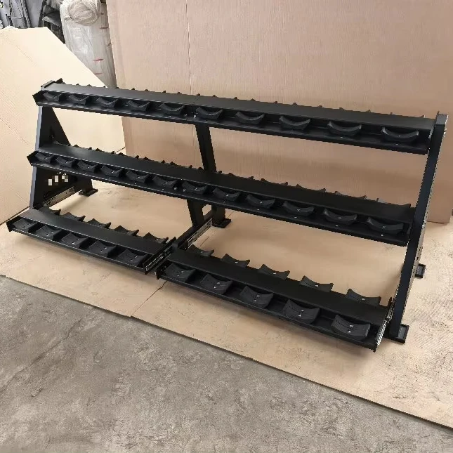 Factory Direct Custom Home Gym Storage Rack Dumbbell Rack 3 Tier Dumbbell Storage Rack for Gympromote sales
