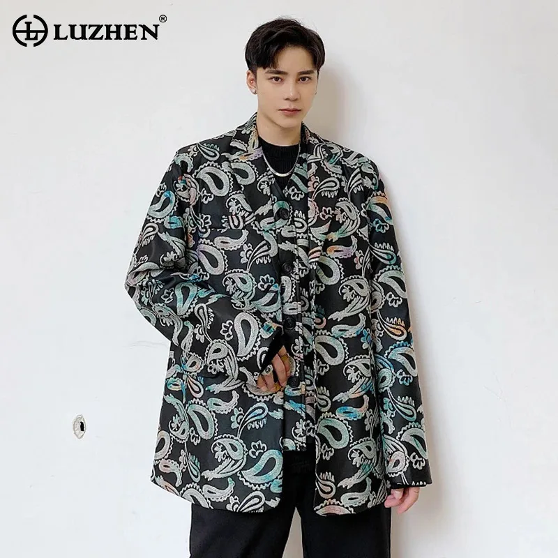 

Мужской комплект LUZHEN: безрукавка и жилетка, модель 2025, с принтом, трендовый, элегантный, оригинальный, JY5976