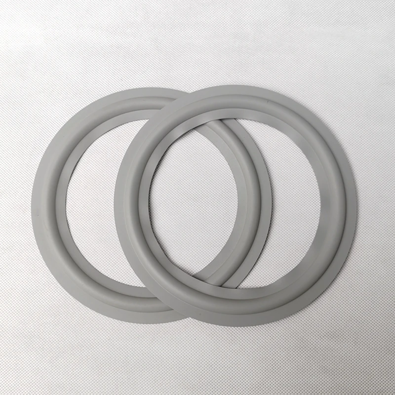 2 قطعة مكبر صوت محيطي بديل بحافة مطاطية لإصلاح حلقة مكبر الصوت لـ B&W باللون الرمادي