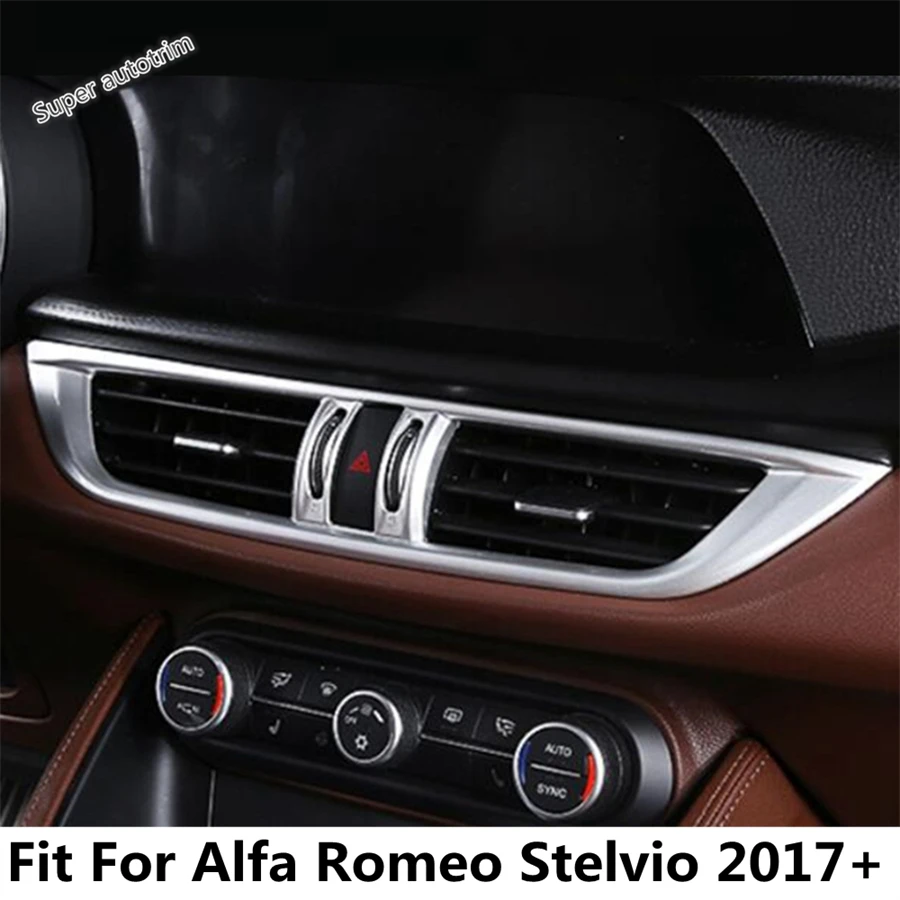 

Middle Air Conditioning AC Vent Outlet Warning Lights Cover Trim Fit For Alfa Romeo Stelvio 2017 - 2020 ABS Accessories Interior