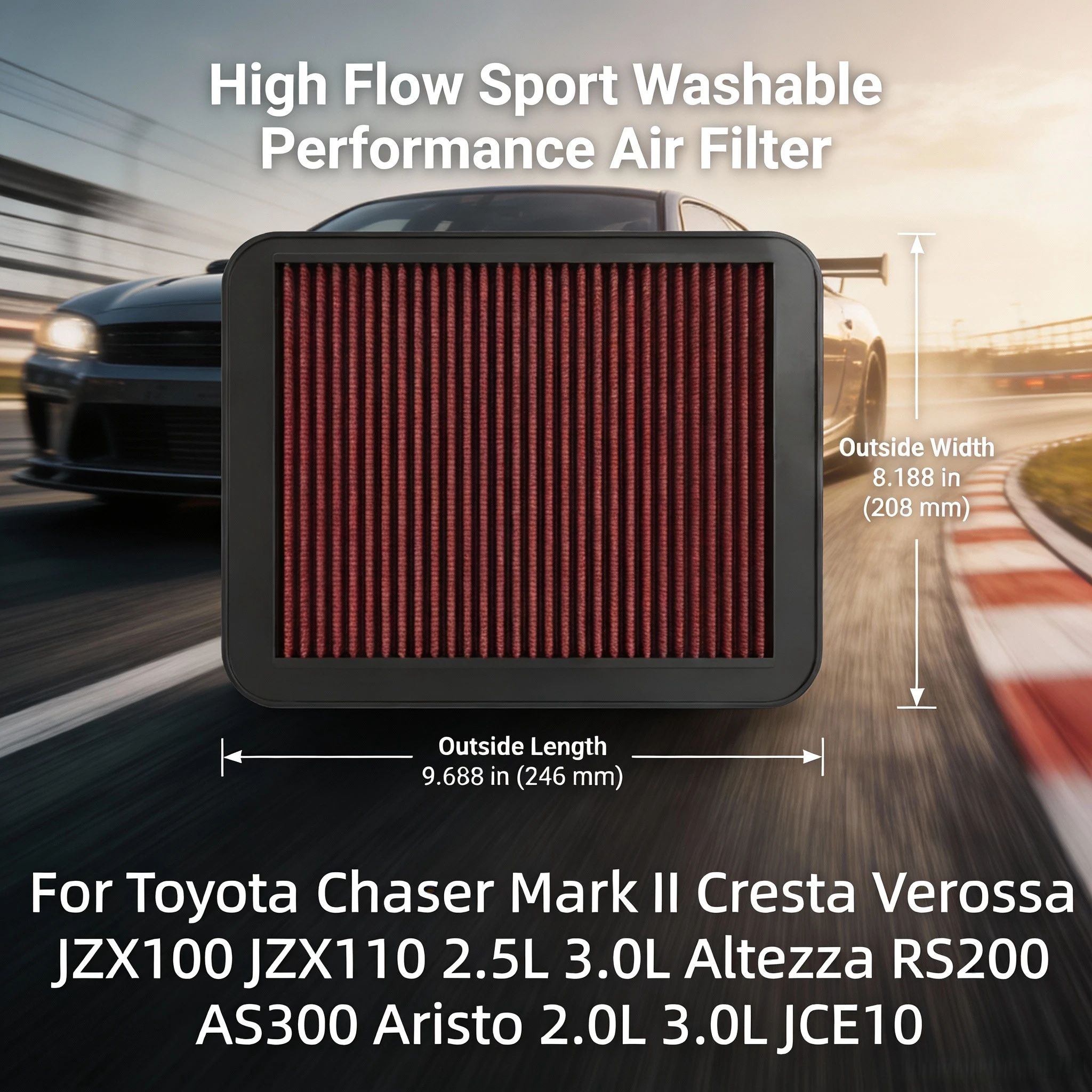 

Для Toyota Chaser Mark II Cresta Verossa JZX100 JZX110 2.5L 3.0L Altezza RS200 AS300 Aristo 2.0L 3.0L JCE10 Воздушный фильтр с высоким расходом