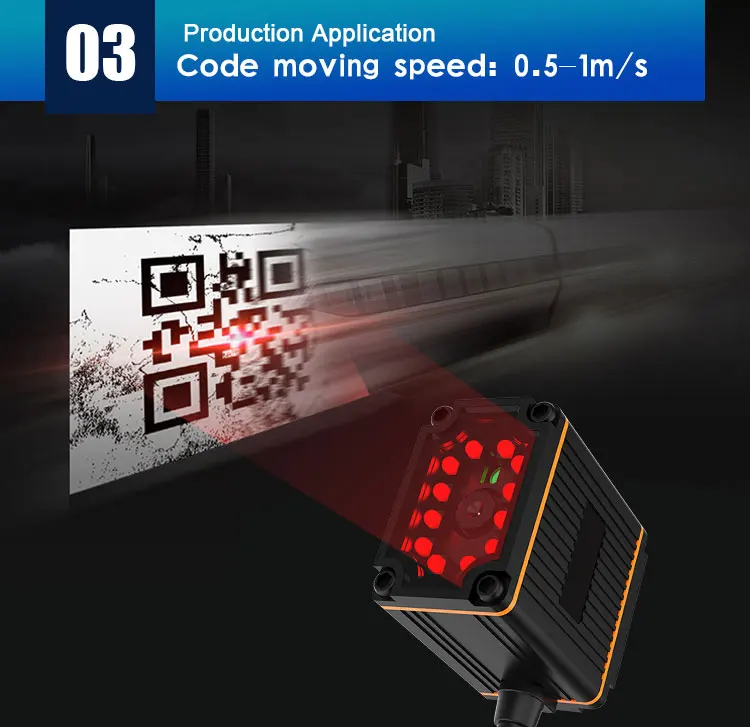 Industrial Ethernet USB 2D Fixed Mount Barcode Reader QR Code Reader Projection