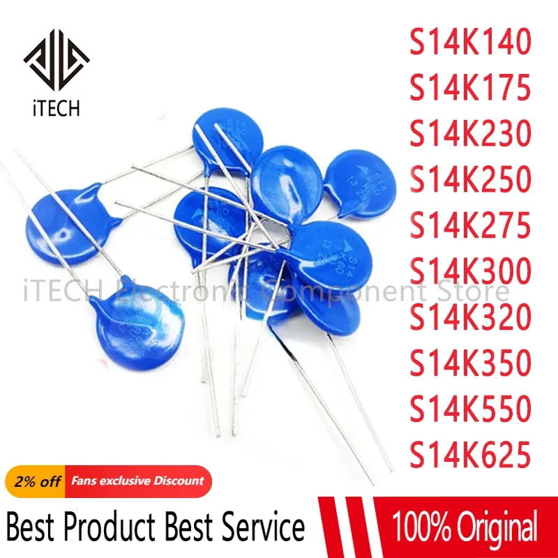 10pcs Varistor S14K550 S14K250 S14K140 S14K175 S14K300 S14K350 S14K230 S14K625 S14K275 S14K320 Resistor S14K420 Original New