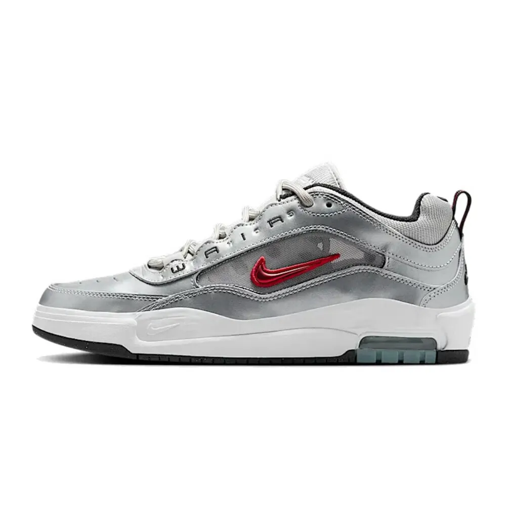 

Nike's New Leather and Mesh Upper Sneakers Are Durable and Wear-Resistant, Outdoor Men's Sneakers Sb Ishod 2 with Rubber Soles for Strong Grip, Suitable for Daily Wear, Flat Shoes in Silver Bullet Color, Fashionable and Versatile for Commuting and Casual 