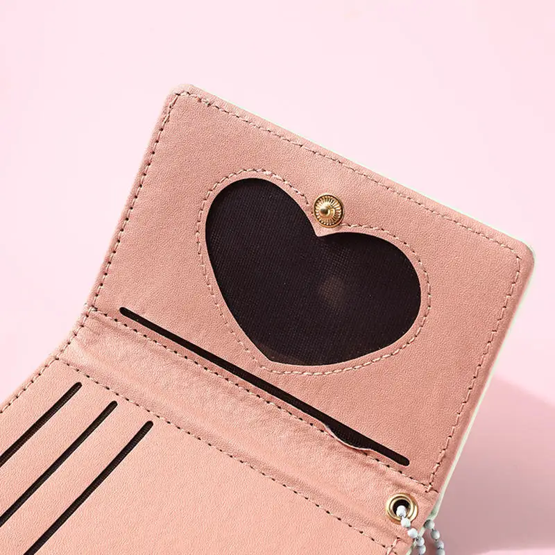 レディース財布は無地が好き ドーパミン 韓国ファッション 多用途 かわいい＆甘い ショートコインウォレット コンパクトカードバッグ 女の子用