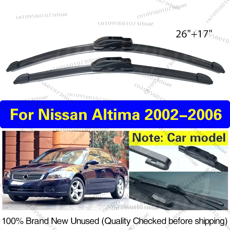 

Car Wiper For Nissan Altima 2002 2003 2004 2005 2006 Front Wiper Blades Soft Rubber Windscreen Wipers Auto Windshield 26"+17"