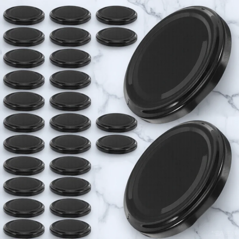 

50pcs Glass Mason Jar Lids Wide Mouth Canning Lids Leakproof Reusable Metal Screw Tops For Jams Tea Coffee Spices Biscuits