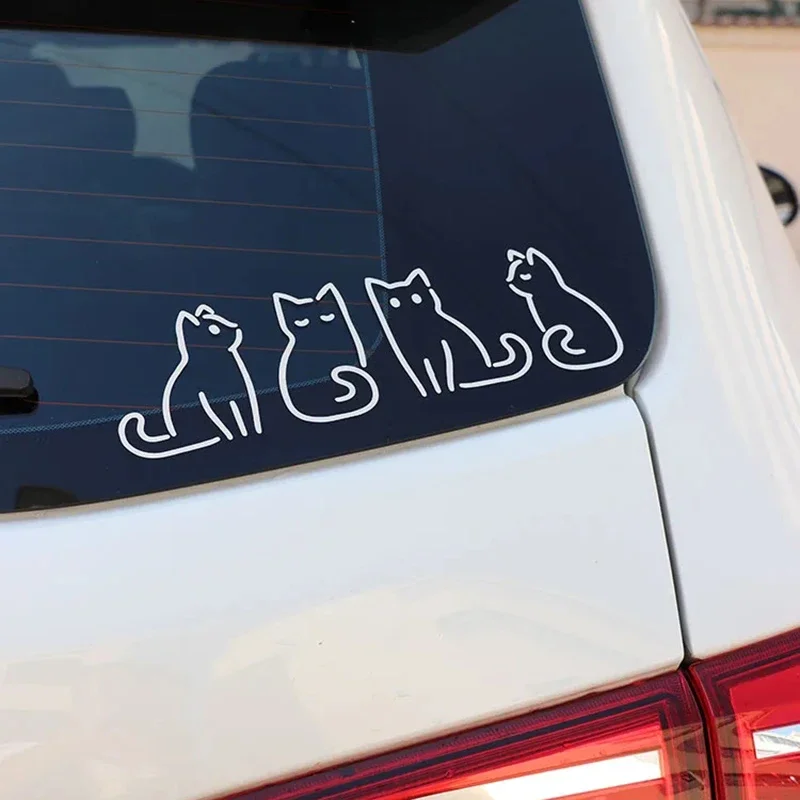 Cute Cat Car Sticker Vinyl Decal For Car Window Bumper Motorcycle Fridge Home Window Auto Exterior Decoration Accessories
