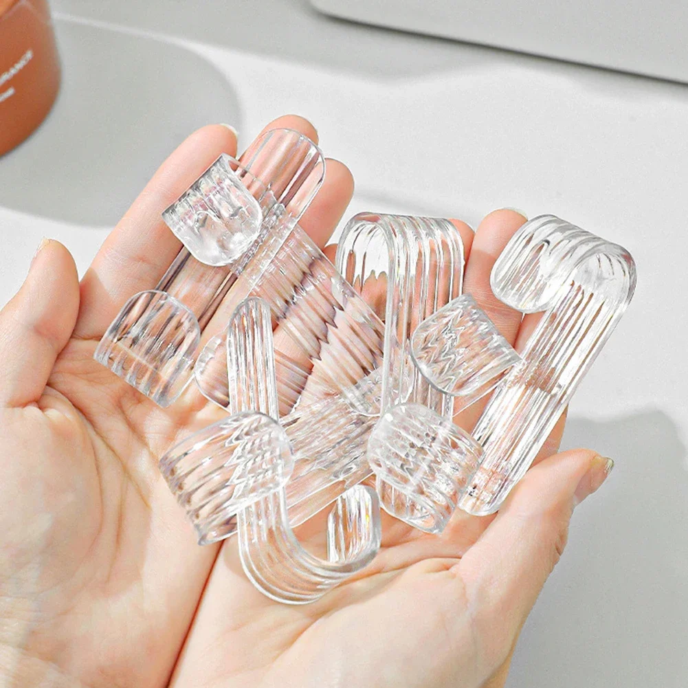ตะขอแขวนผนังอะคริลิคแขวนห้องน้ำ6ชิ้นตะขอแขวนผ้าเช็ดตัวแบบไม่พันติดผนัง