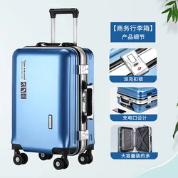 20 Inch Universal Wheel Aluminum Frame Trolley Case Trunk Waterproof Business Check In Password Suitcase 34X21X49CM