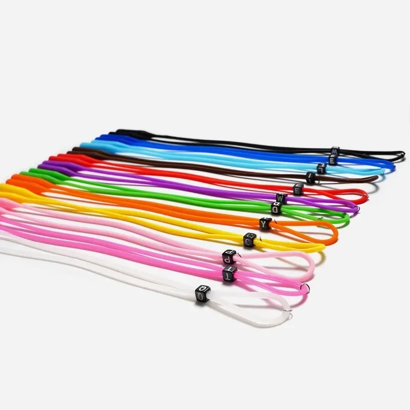 Cordão de silicone para óculos Óculos esportivos, Corda Super Longa, Cabeça Redonda, Ajustável, Antiderrapante, Gancho de orelha, Manga, Anti-queda