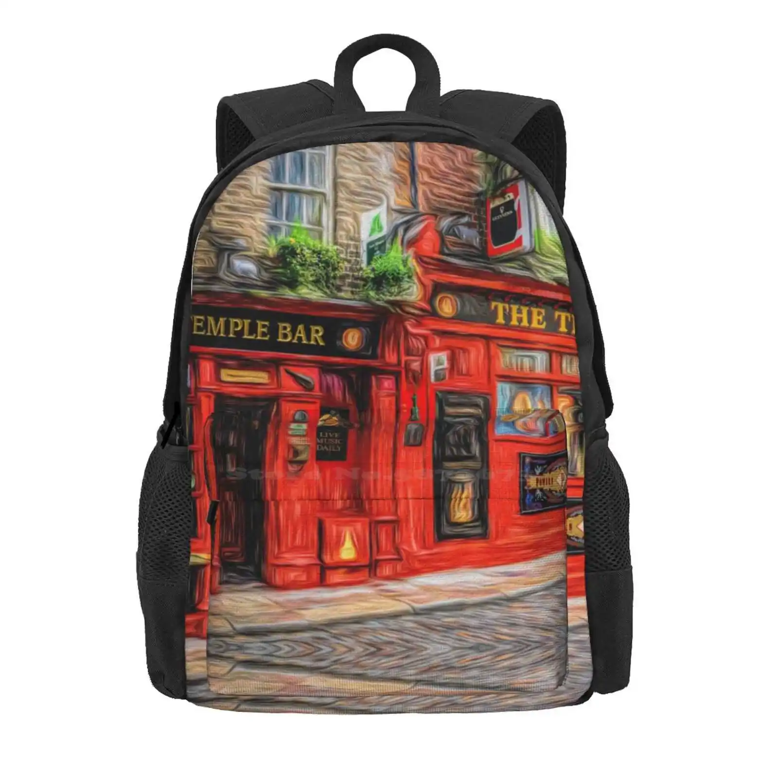 Temple Bar Irish Pub Hot Sale Schoolbag Backpack Fashion Bags Irish Bar Temple Bar Pub The Temple Bar Dublin Ireland Irish Pub