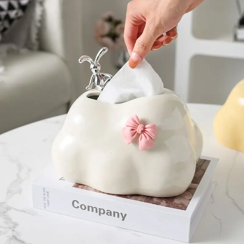 

Ceramic Cute Cloud Tissue Box, Living Room Decoration, Napkin Drawer, Bedroom Bedside