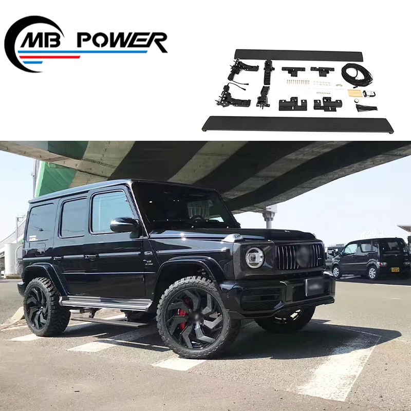 G-Class W464 W463A Long Electric Side Step With Metal Plate For 2019y~ G500 G63 Running Step Board