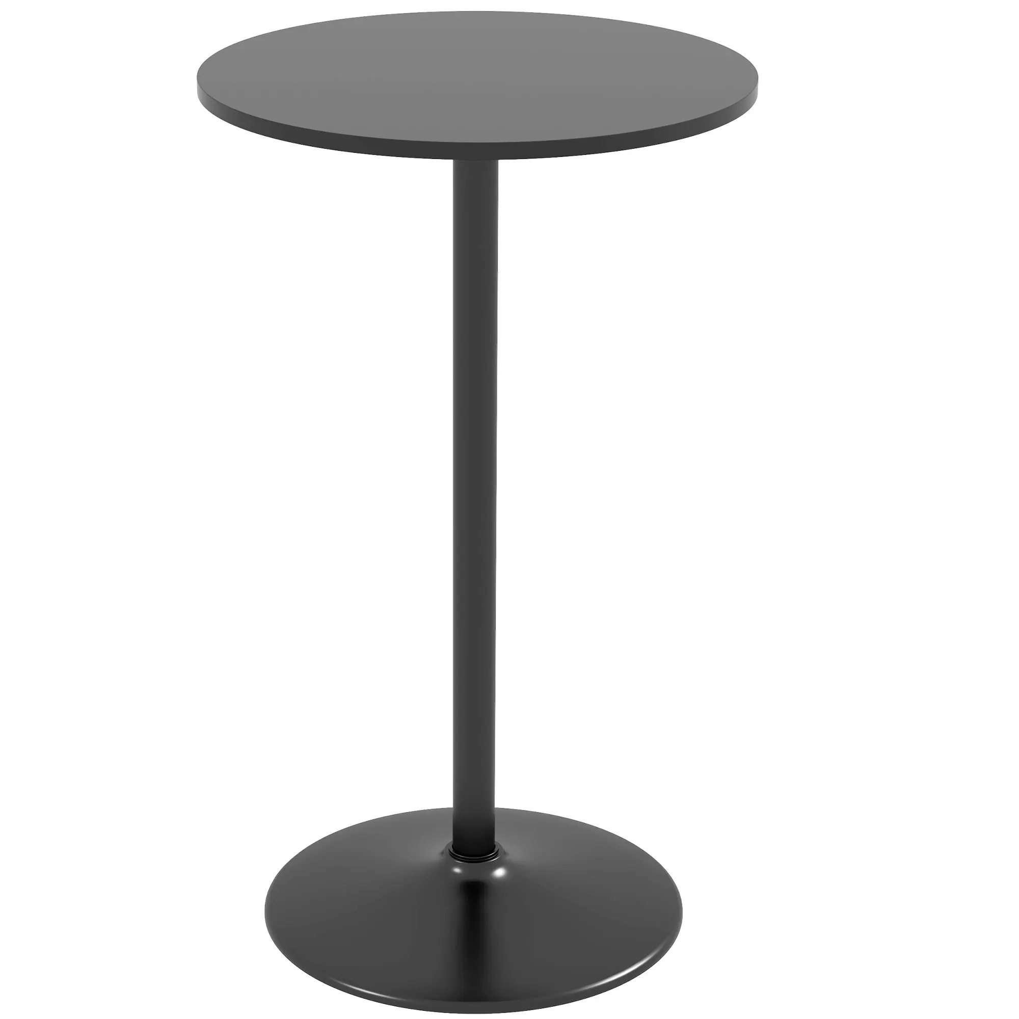 Tavolo rotondo HOMCOM Cafè in stile bistrot contemporaneo con vassoio verniciato e struttura in acciaio chiaro. 60L x 60L x