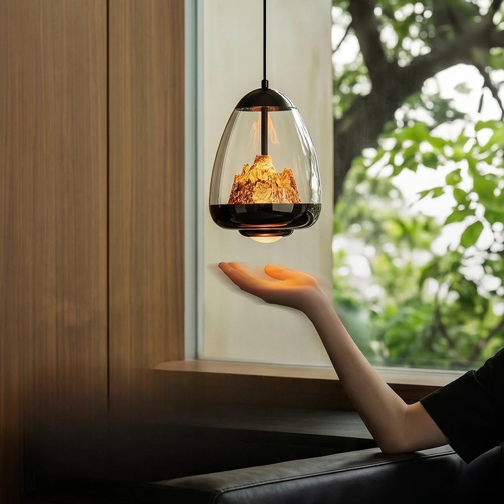 Bedroom Bedside Hand Sweeping Lifting Pendant Light, Modern Creative Designer, Rizhao Jinshan Art Entrance Pendant Light