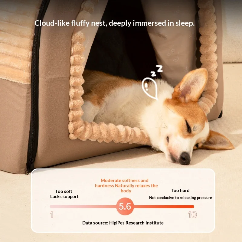 Casa cerrada para perros pequeños y medianos, cálida lavable - imagen 3
