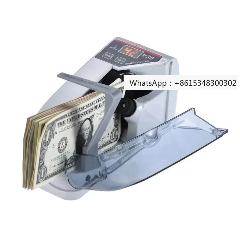 

Currency discriminator counter V30 mini portable paper currency counter with battery/plug for convenient currency