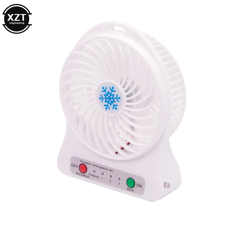 Mini Portable Handheld Fan Rechargeable USB with LED Light Desktop Air Cooler Outdoor Office Small Fan