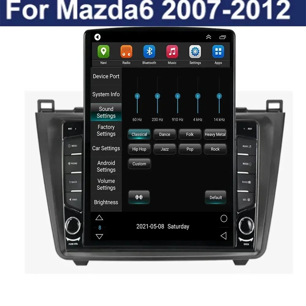 8G + 128G Android 13 รถวิทยุเครื่องเล่นมัลติมีเดียสําหรับMazda 6 GH 2007-2012 AutoradioนําทางGPSกล้องWIFI IPSหน้าจอสเตอริโอ