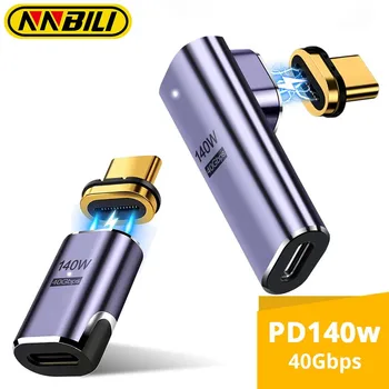 NNBILI 140W Thunderbolt3 Magnetic Adapter USB C To Type C 40Gbps  Fast Charging Magnet Converter Cable 8K@60Hz USB Type C Adapte