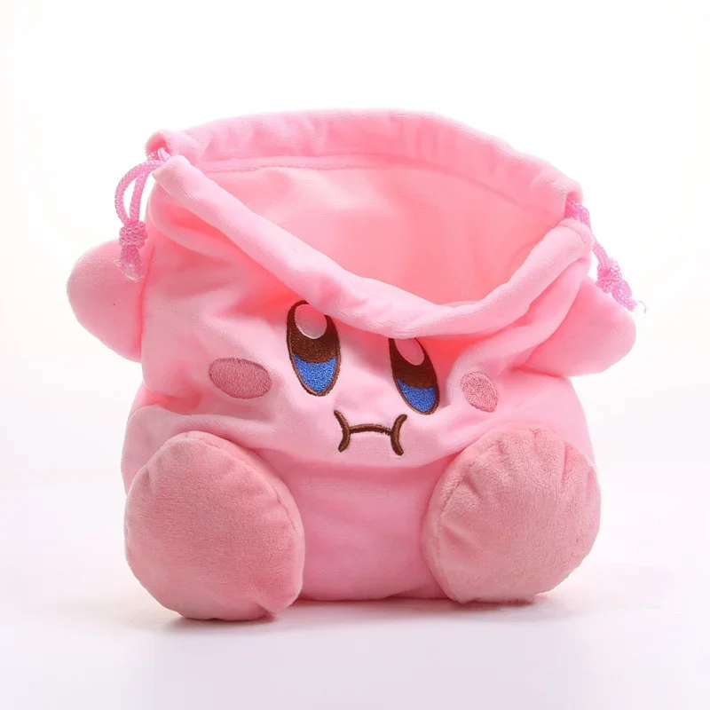 Star Kirby Cartoon Storage Bag Plush Cosmetic Bag Cute Plush Toy Portable Drawstring Pocket Kawaii Kirby Pink Coin Purse Gift