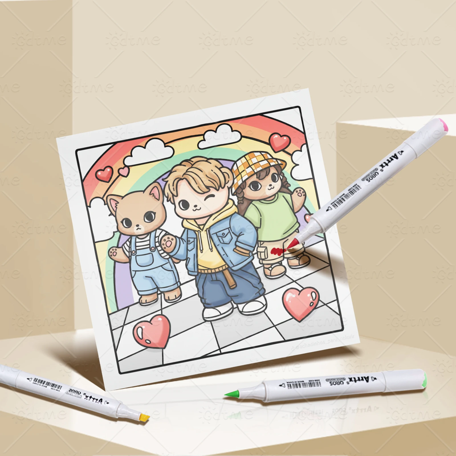 COSY K-POP Malbuch mit kräftigen, einfachen Mustern für Erwachsene, niedliches Zeichenbuch, perfektes Geschenk für Party und Geburtstag – Detail 6