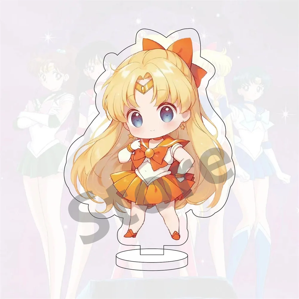 Cute Anime Sailor Moon Acrylic Stand Model Cosplay Characters Ornament Desktop Gift Collection 10CM