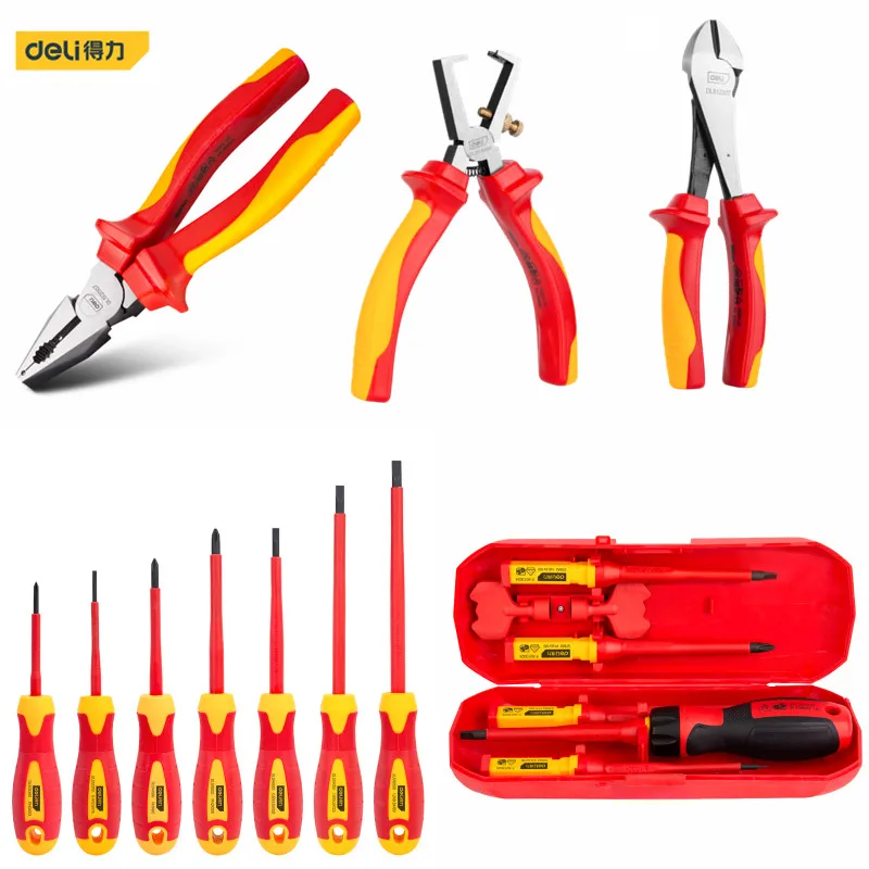 1000V Slotted Phillips Screw Driver Bits Kit VDE Insulated Screwdriver Set Wire Cutter Diagonal Pliers Electrician Hand Tools