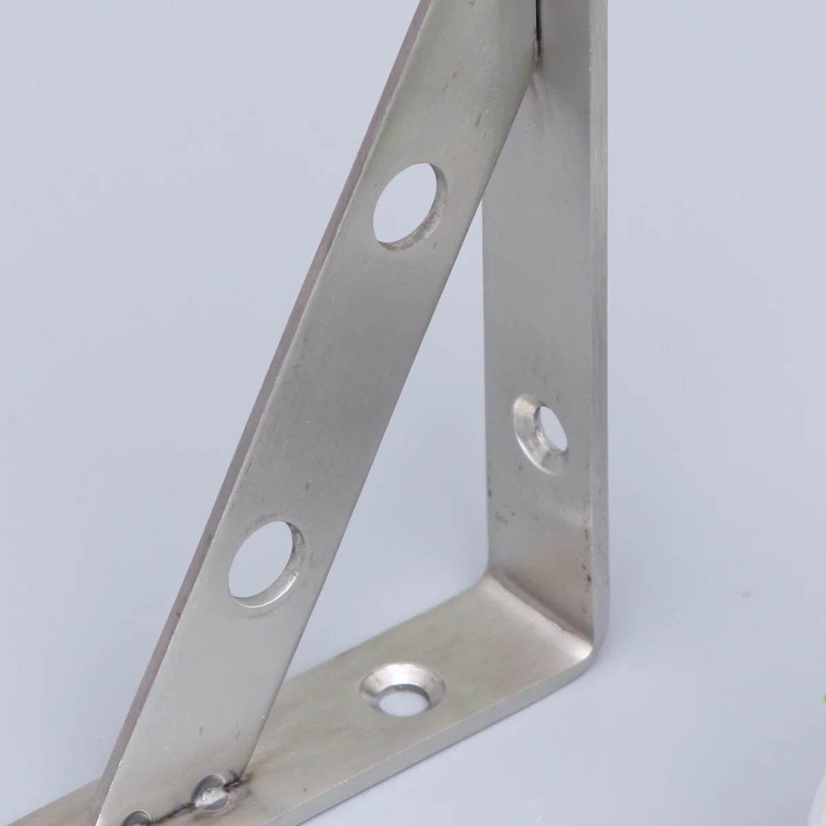 

2Pcs Stainless Steel Triangular Shelf Brackets Durable Heavy Duty Invisible Design for Home Decor 4 Screws 3x150mm