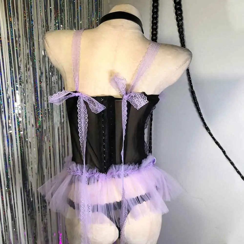 E-Girls Vintage 90s Heart Eco Grunge Kawaii Harajuku Y2K Lace TOPS Gothic Dress DIY Emo Bow Punk Rock Hand Made Goth