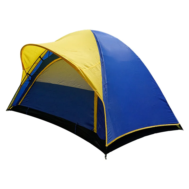 

Outdoor camping tent Double-layer manual beach tent Rainproof and windproof family travel tent