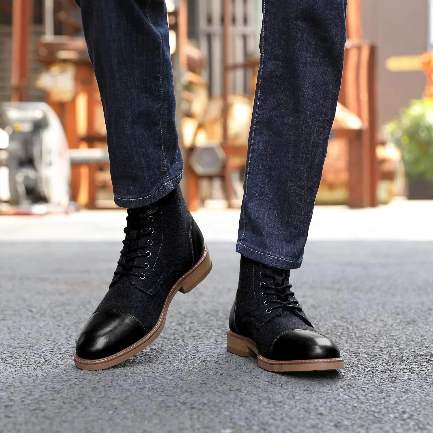 

High Quality Suede Leather Chelsea Boots for Men Autumn Winter Waterproof Pointed Toe Riding Boots High Top Man Casual Shoes