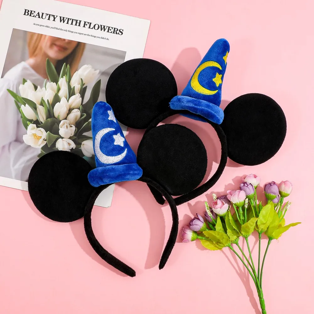 أغطية رأس ديزني التنكرية للحفلات والمناسبات الخاصة، عصابة شعر أنيقة، ميكي ماوس، ستار مون، إكسسوار شعر مزخرف