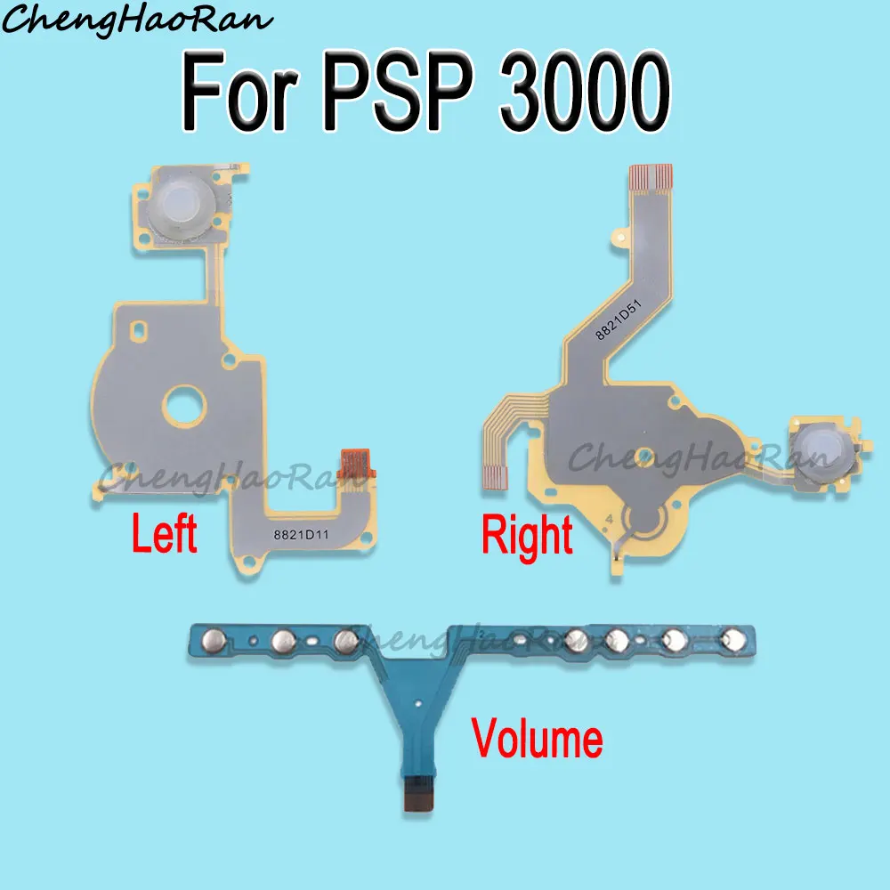 ChengHaoRan para PSP 1000 2000 3000 controlador de juego teclado de reparación teclas de membrana conductora cinta de volumen izquierdo derecho Cable flexible