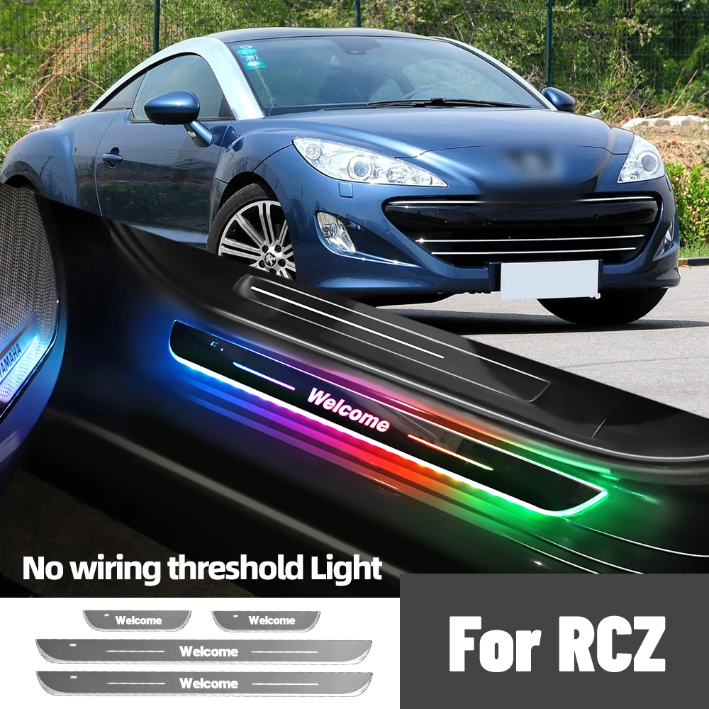 

For Peugeot RCZ 2009-2016 2012 2013 2014 2015 Car Door Sill Light Customized Logo LED Welcome Threshold Pedal Lamp Accessories