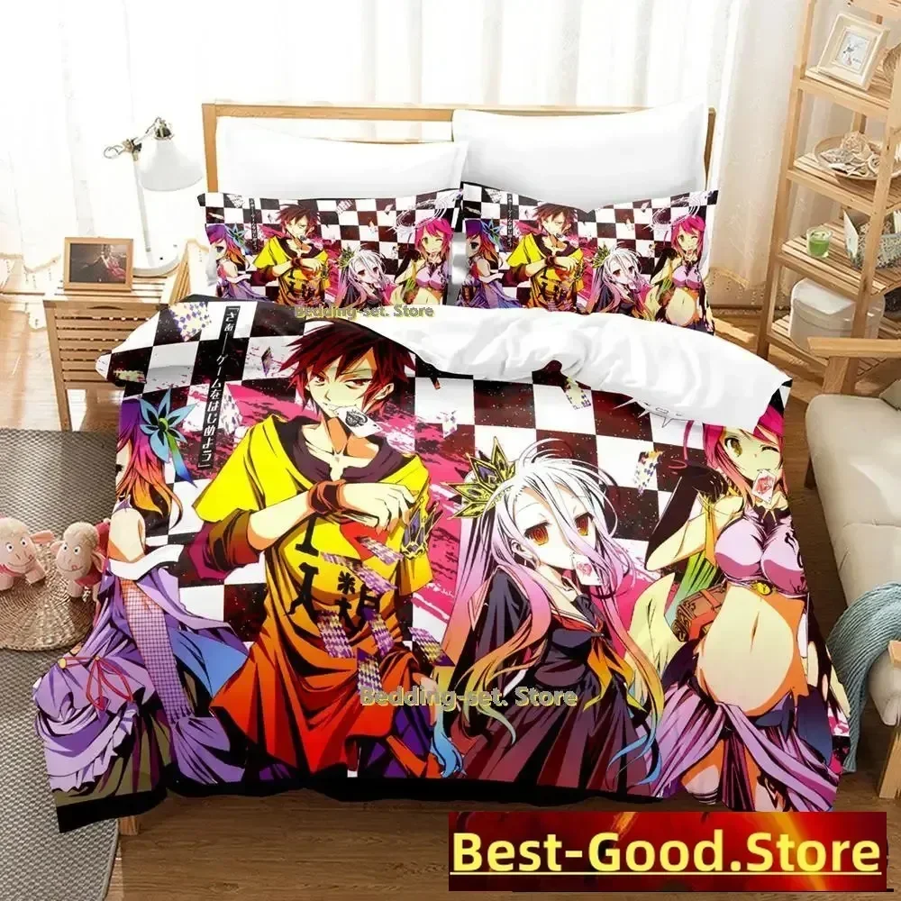 New Game No Game No Life Sora and Shiro Bedding Set Single Twin Full Queen King Size Bed Set Adult Kid Bedroom Duvet cover Sets