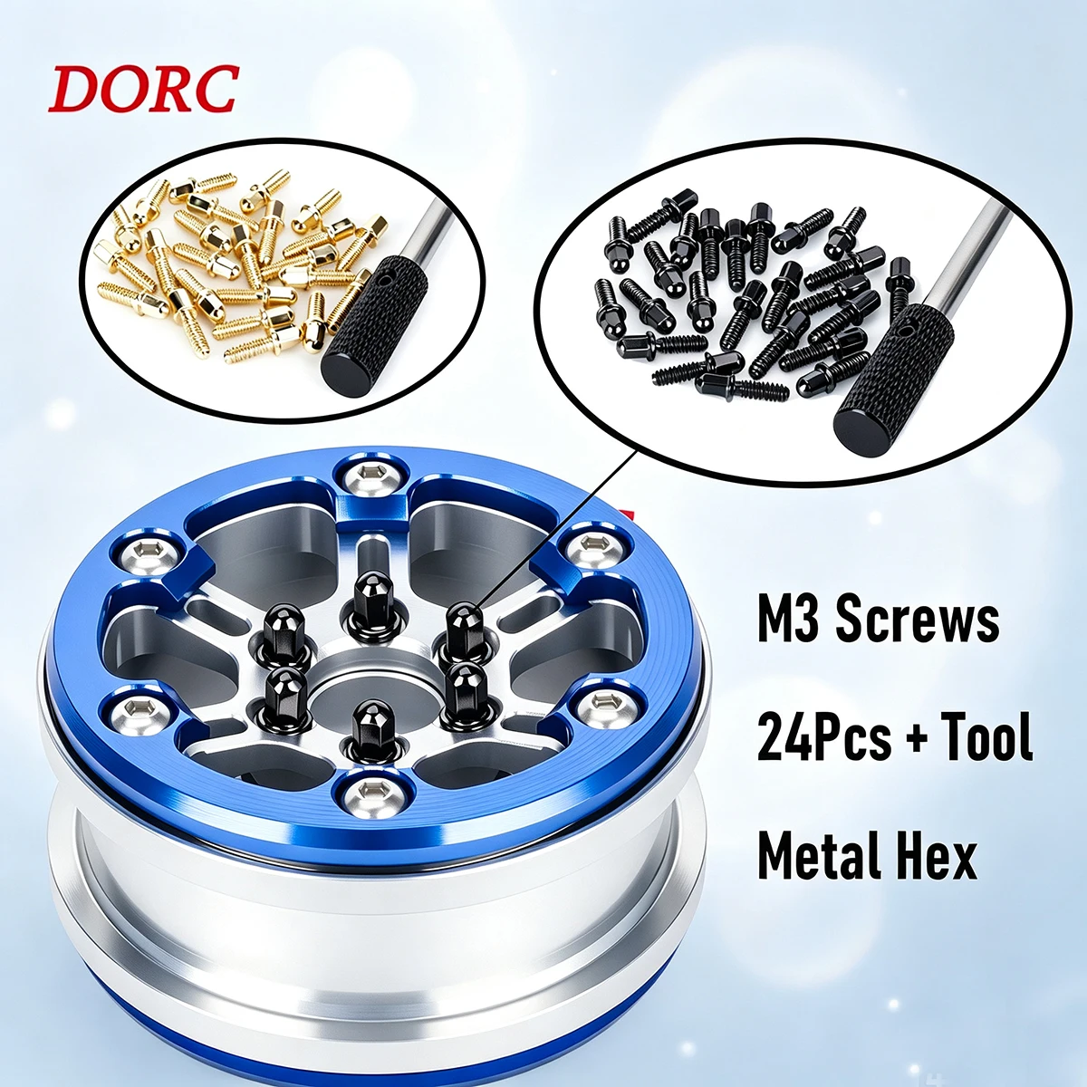 24 Stück M3 Sechskantschrauben mit Schraubendreher für 1,9-2,2-Zoll-Felgen – Metallschrauben für 1/10 1/8 RC Crawler DIY