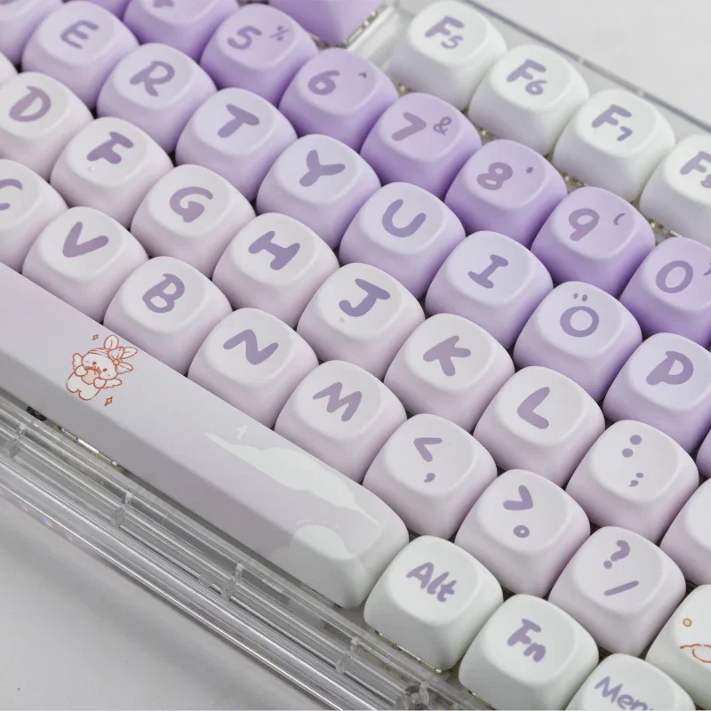 Gradation Purple Rabbit 142 Keys MOA Profile PBT Keycaps Dye Sublimation  for MX Switch Gaming Mechanical Keyboard Keycap