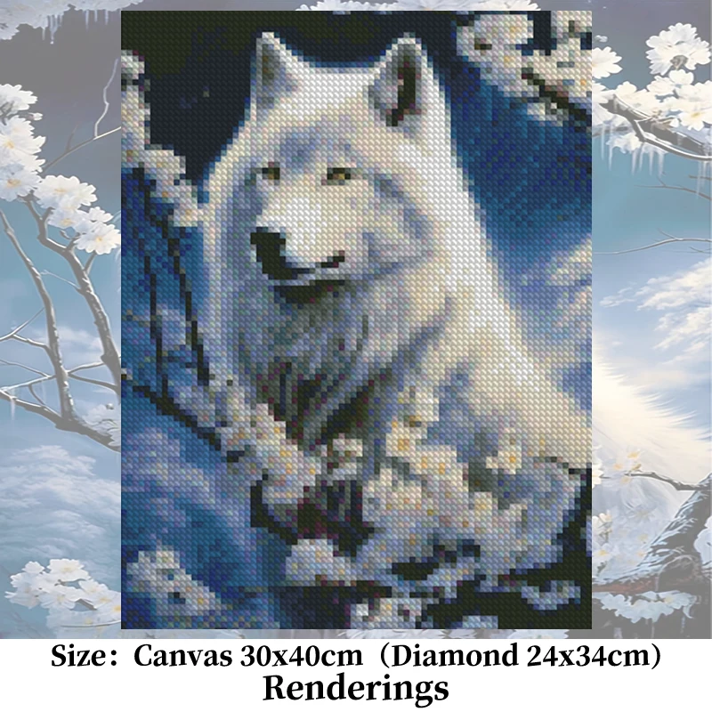 DIY Diamond Painting Wolf Cross Diamond Embroidery Painting Rhinestone Mosaic Diamond Art Home Decor Painting