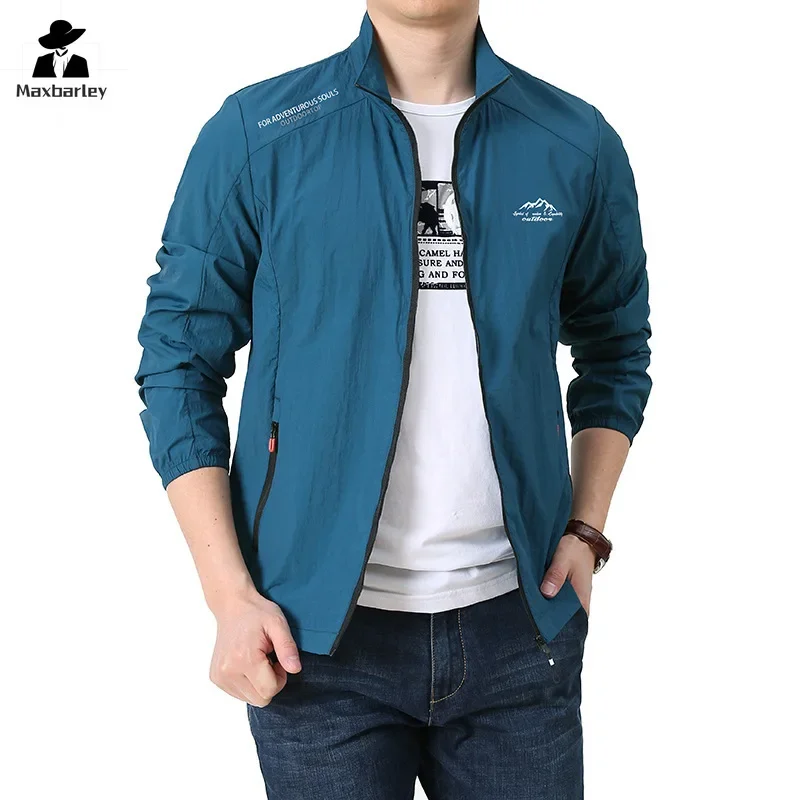 Outdoor Fishing Sun Protection Clothing Men\'s Summer Casual Thin Loose Breathable Work Jacket Hiking Waterproof Skin Windbreaker