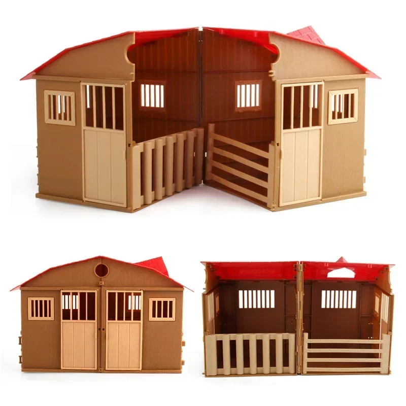 25pc Casa fai da te Simulare modello di gioco Casa da fattoria Bambini Casa da gioco Giocattolo Pollame Modello animale Modello di scena Coltivatore Attore Giocatore