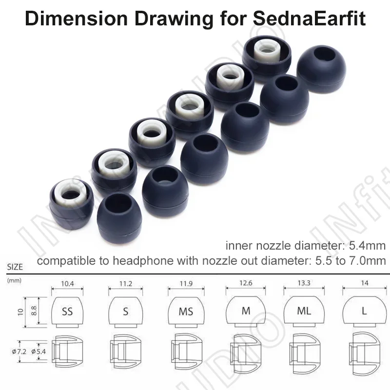 أطراف أذن من AZLA Sednaearfit لسماعات الأذن Sennheiser Beyerdynamic سماعات أذن من السيليكون SednaEarfit أطراف أذن خفيفة لسماعات الرأس داخل الأذن