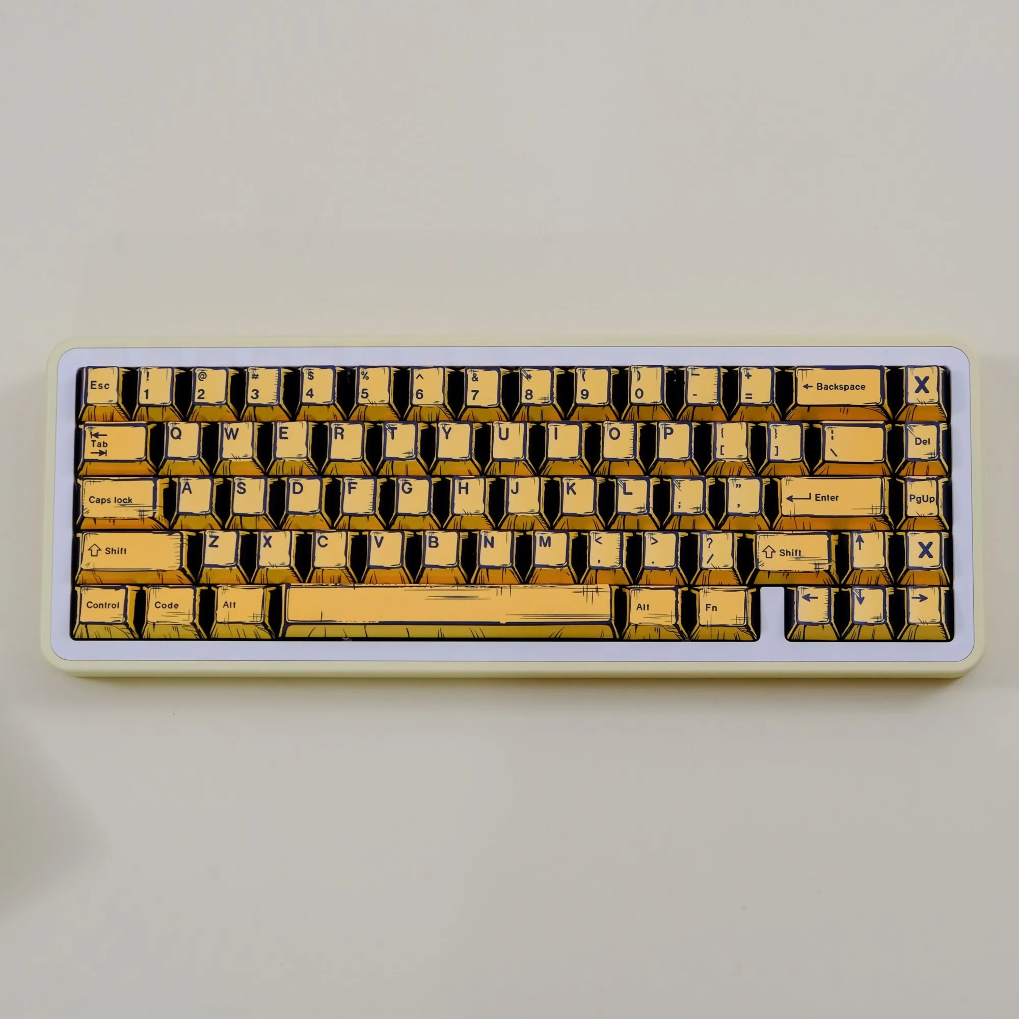 Comic Black Keycaps  PBT Cherry Profile 151 keys Five-sided Dye Sub For Mechanical Keyboards ISO Layout 7U Space bar HI75