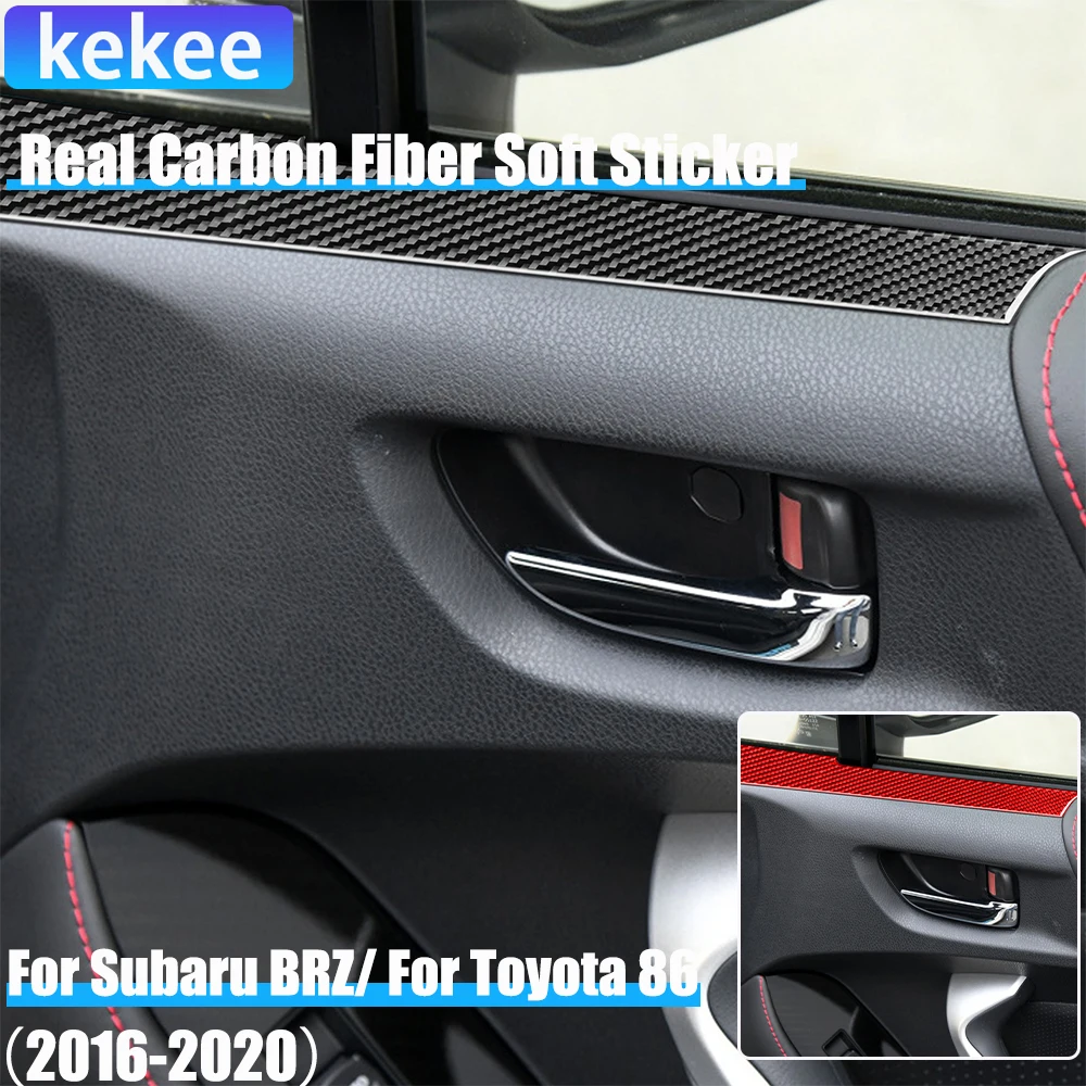 

Real Carbon Fiber Car Accessories Window Strip Trim Cover Soft Sticker For Subaru BRZ Toyota 86 GT86 2016 2017 2018 2019 2020
