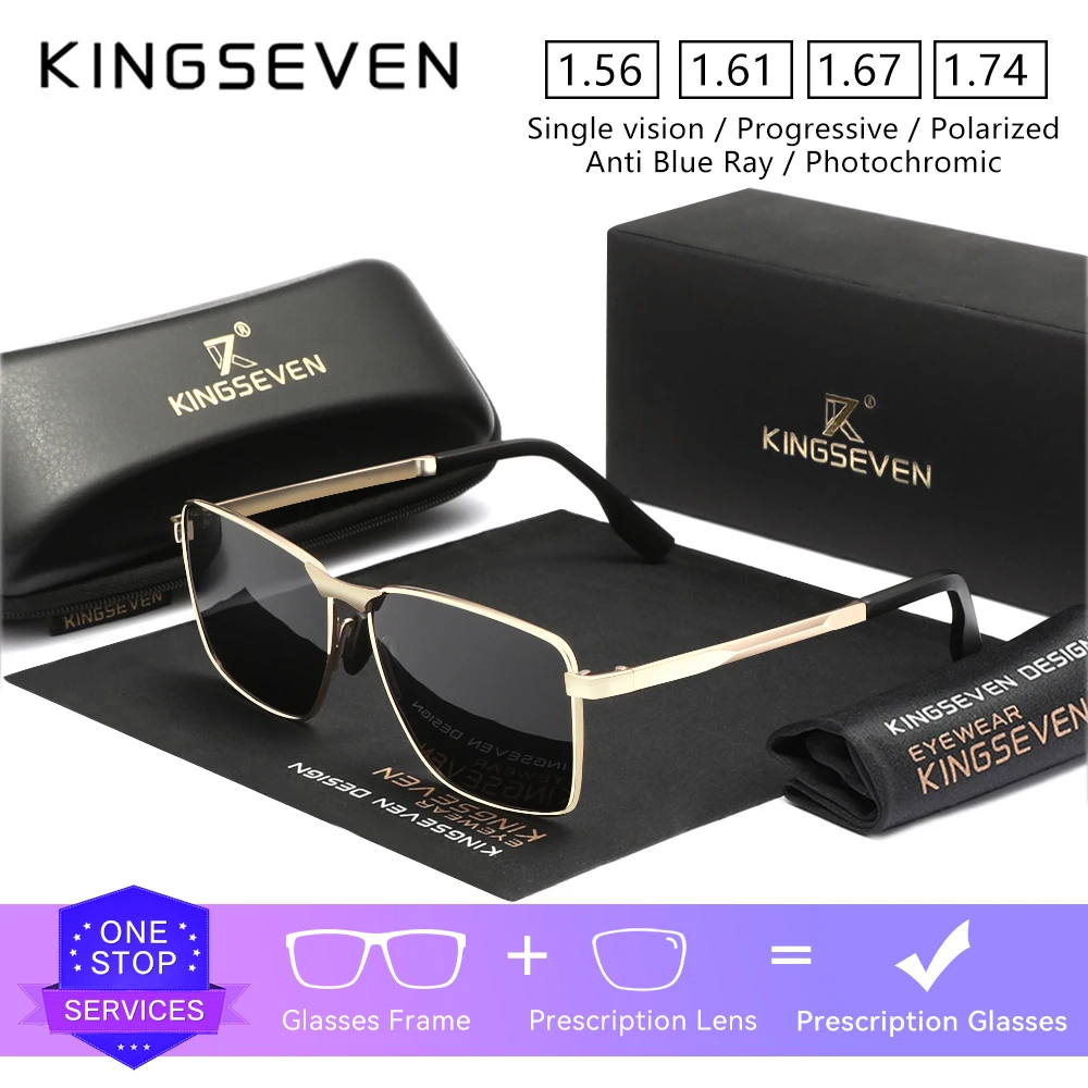 

KINGSEVEN Brand Driving Optical Lens Sunglasses Prescription Myopia Hyperopia Progressive Glasses Men/Women Outdoor Eyewear